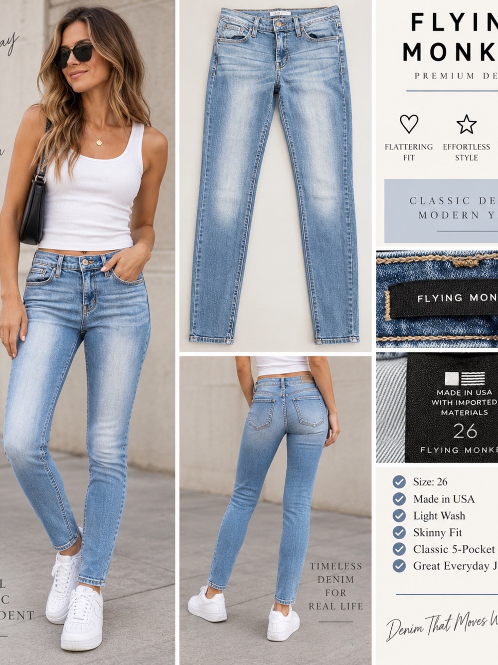Flying Monkey Light Blue Skinny Jeans - Women's
